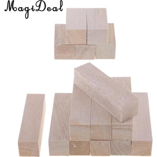 5/10pcs 50mm / 120mm Long Unfinished Balsa Wood Blocks Wooden Stick Rod for Woodcrafts Woodworking DIY Model Craft Materials