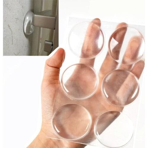 6Pcs Door Bumper Silicone Door Stopper Self-adhesive Non-marking Wall And Door Protection Safety Silent Shock-absorbing Bumpers