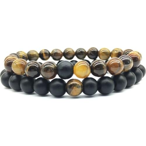 8mm Tiger Eye Beads Bracelet Men Fashion Obsidian Elastic Bracelets for Women Natural Stone Yoga Bangle Jewelry Pulsera Hombre