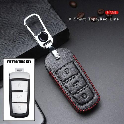 Car Styling Keyrings Leather Key Case For VW Volkswagen Polo Golf 4 5 6 Passat B6 Beetle Tiguan Keychain Key Cover Remote Holder
