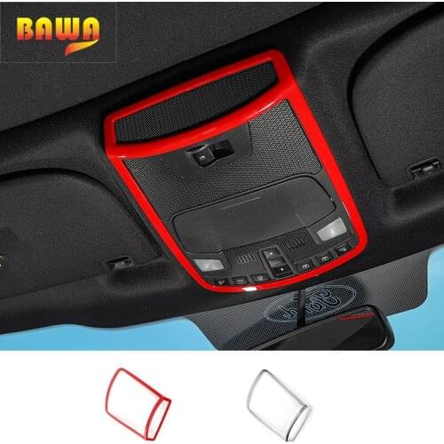 BAWA ABS Car Interior Reading Light Lamp Decoration Frame Cover Ring Trim Stickers For Ford F150 2015 Up Car Styling