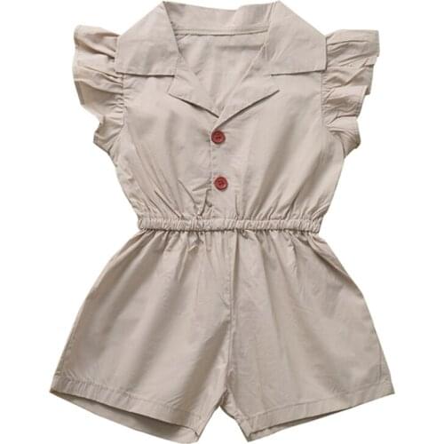 Bobora Toddler Baby Girl Ruffled Sleeveless Romper Casual Summer Jumpsuit Cotton Linen Clothes 1-5T