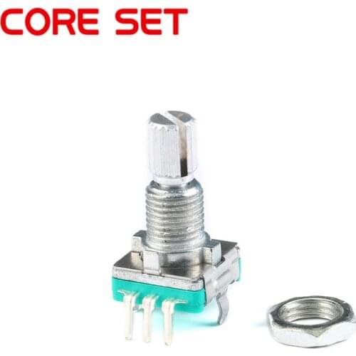 5Pcs 20 Position 360 Degree Rotary Encoder EC11 w Push Button 5Pin Handle Long 15MM With A Built In Push Button Switch