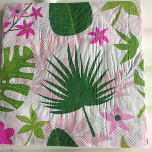 Decoupage wedding napkins paper tissue flower leaf palm party decor hotel restaurant serviettes handkerchief 20 vintage towel