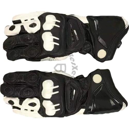 New 8 Colors 100% Genuine Leather GP PRO Motorcycle Long Gloves Racing Driving Motorbike Original Cowhide Motocross Gloves
