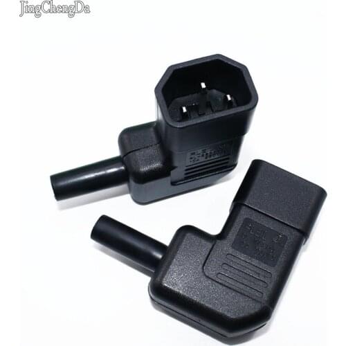 JCD 1pcs High Quality IEC 320 C14 90 Degree Angled fewirable Connector Male Plug Adapter UL Approval