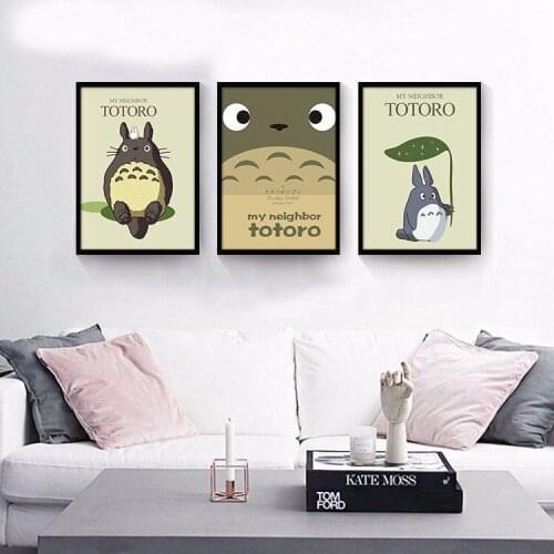 Canvas painting anime wall art Miyazaki Totoro poster and photo wall pictures of living room decoration home decor