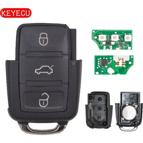 Keyecu 1J0 959 753 DJ Remote Key Fob 3 Buttons 315MHz ID48 Chip for VW Volkswagen Bora Sharan Passat Golf 1998-2004 1J0959753DJ