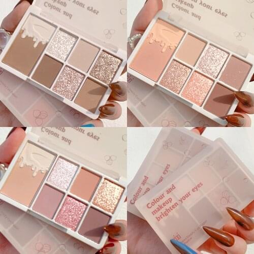 Makeup 7 Colors Eyeshadow Palette Glitter Matte Shimmer Soft Touch Long Lasting Waterproof Pigmented Brighten Eyes Cosmetics