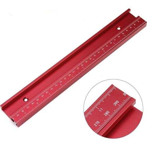 Red Aluminum Alloy Miter Track Fixture Slot T-Track T-slot Woodworking With Laser Scale For Table Saw Router Table Jig T Screw