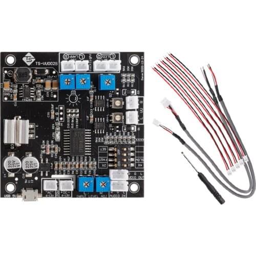 Multifunctional TS-VU002B Stereo Audio Amplifier Driver Board Adjustable DB VU Level Indicator Meter Drive Module with Backlight