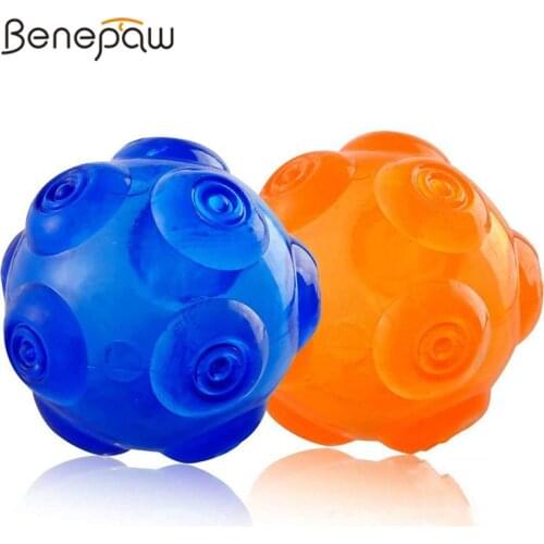 Benepaw Indestructible Chew Ball For Dogs Small Medium Large Nontoxic Squeaker Irregular Beat Pet Toys Teeth Cleaning Play Game