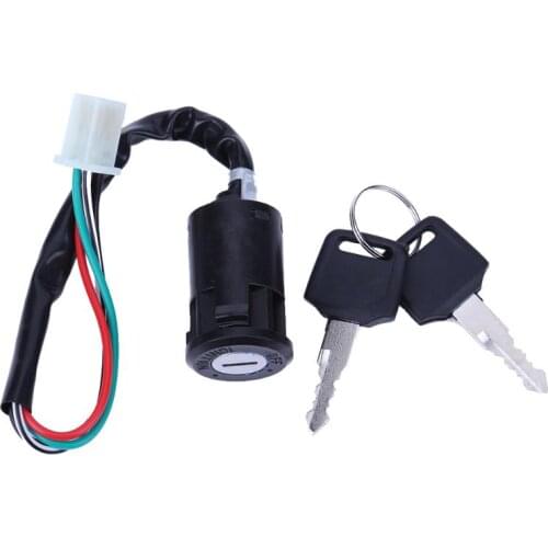 Motorcycle Ignition Switch ATV Key 4 Wires Lock 50 70 90 110 125 150 200 CC Motorbike Ignition Switch for Scooters 2 Keys