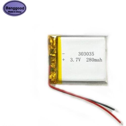 Banggood 3.7V 280mAh 303035 033035 Lipo Polymer Lithium Rechargeable Li-ion Battery Cells For Voice Recorder Pen MP3 MP4 Battery