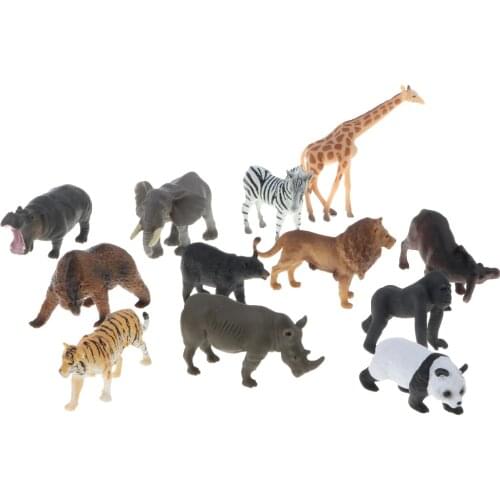 12x Plastic Wildlife Animal Model Figures Kids Educational Science Nature Toy