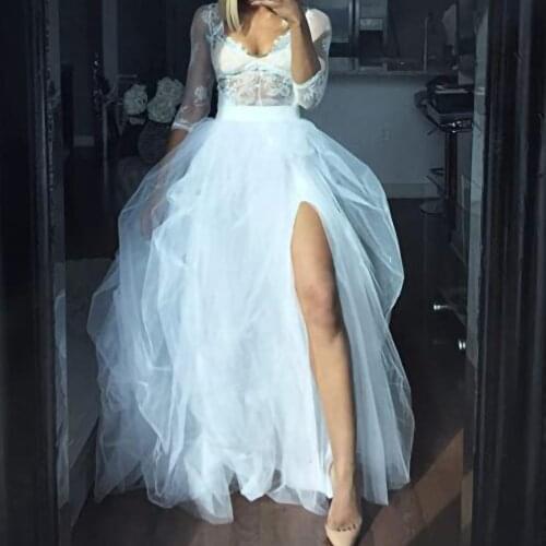 Puffy Ruffled Tulle Prom Skirt for Women Purple Ball Gown Long Wedding Skirts with Train Tutu Maxi Skirt Photography Custom Made