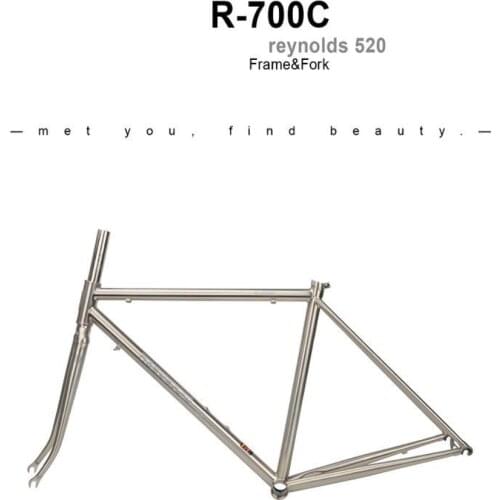 DARKROCK R-700C road frame + fork Reynolds 520 Steel Road Frome Front Retro Road Frame 47 50 52CM