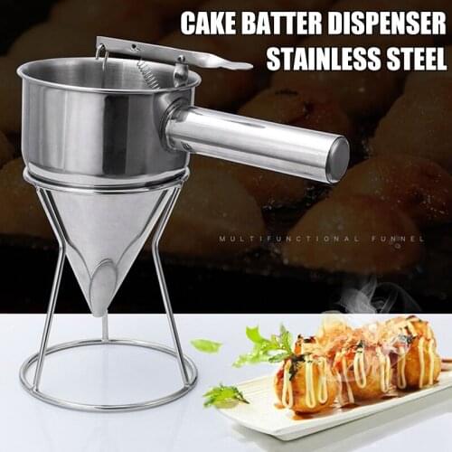 Stainless Steel Donut Cupcake Batter Dispenser Funnel Pancake Maker Helper Rack Spring-loaded Handle Для Кухни Cocina Accesorio