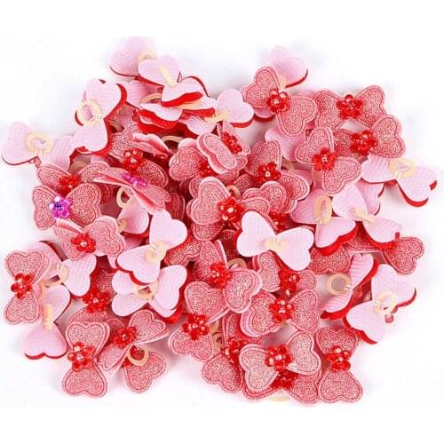 Cute Dog Grooming Tools Dog Bowknot Jewelry Head Flower Rubber Band Handmade Pet Hair Headband Cat Dogs Accessories 6PCS