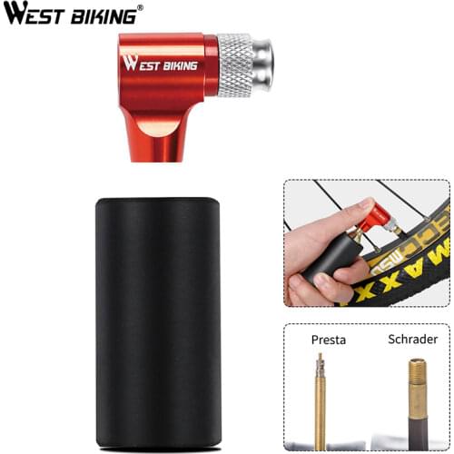 WEST BIKING Bicycle Pump Mini Air CO2 Pump Schrader Presta Adapter Bike Pump Inflator Aluminum Tire Tube Mini Hand Bicycle Pumps