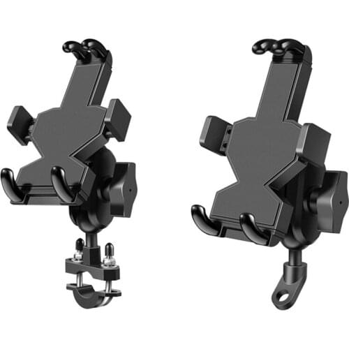 H05A A03 Universal Motorcycle Bike Mobile Phone Holder Aluminum Bicycle Riding Bracket GPS Mount Handlebar Side Mirror Stand