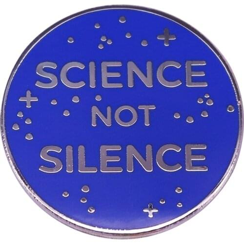 Science not silence button brooch funny resist pins scientist geek nerdy addition