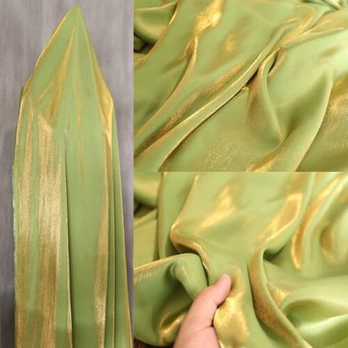Avocado green glass silk cloth pure cotton silky glossy silk cloth garment pants dress wedding dress designer fabric wholesale