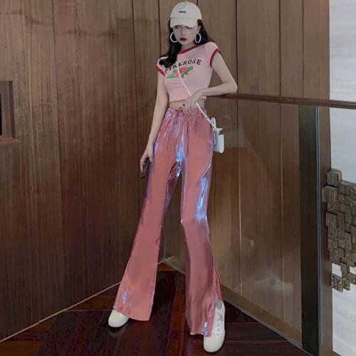 2021 Spring Autumn Goth Pants Women Wide Leg Streetwear High Waist Oversized Trousers Womans Straight Couple Clothes Punk Pants