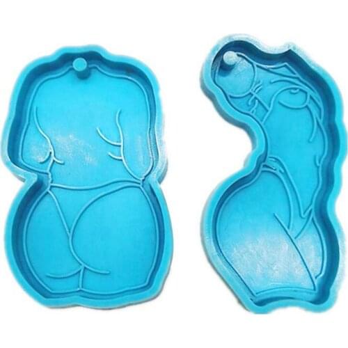 1pcs Sketch Sexy Woman Keychain Epoxy Resin Mold Jewelry Pendant Casting Silicone Mould DIY Crafts Coaster Tray Mold Wholesale