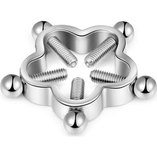 1pc Non Piercing Nipple Ring for Women Flower Stainless Steel Screw Fake Nipple Clamp Shield Adult Game Sexy Breast Body Jewelry