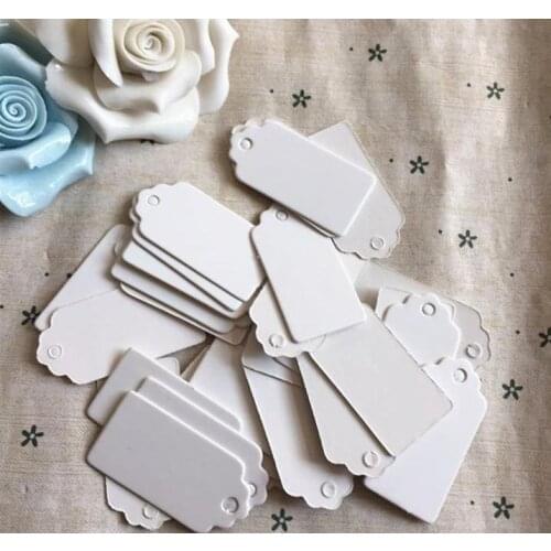 2 * 4 cm Square with white blank cardboard tags jewelry price tags blank card tags with Hemp rope 1000 pcs/lot