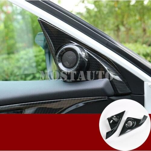For Honda Civic Carbon Fiber Style Car Door Audio Speaker Cover Trim 2016-2018 2pcs Car Accessories Interior Car Decor Car Trim