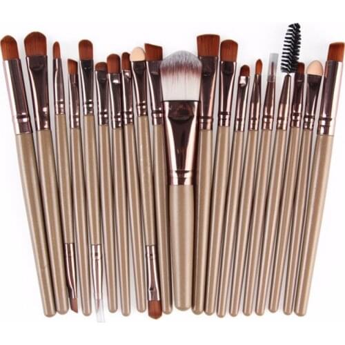 20 Sets / Set of Pro Eyeshadow Eyelash Liquid Eyeliner Eyebrow Pencil Lipstick Set Makeup Brush Tool Beauty Makeup Brush