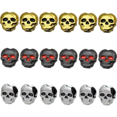 6 Pieces Skull Shape Buttons Classical Guitar Tuning Peg Key Tuner Button