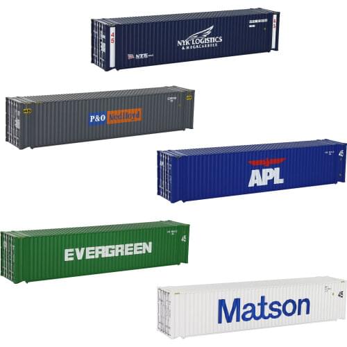 6pcs Different Mixed HO Scale 1:87 45ft Shipping Container 45' Freight Car Cargo Box Lot C8745
