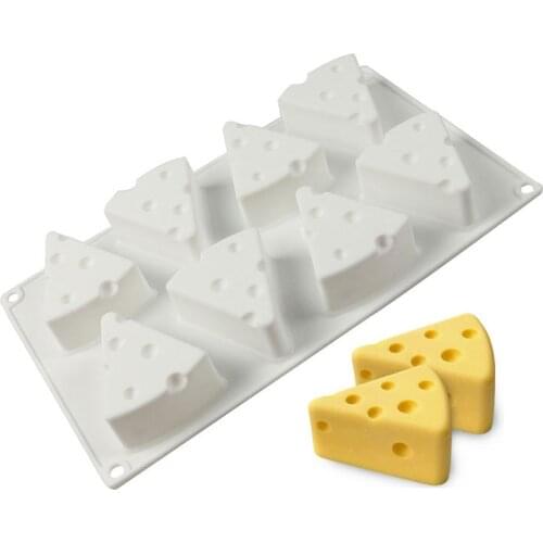 8 Cavity Cheese Silicone Cake Mold for Mousse Jelly Pudding Chocolate Ice Cream Bread Dessert Baking Bakeware Decorating Tools