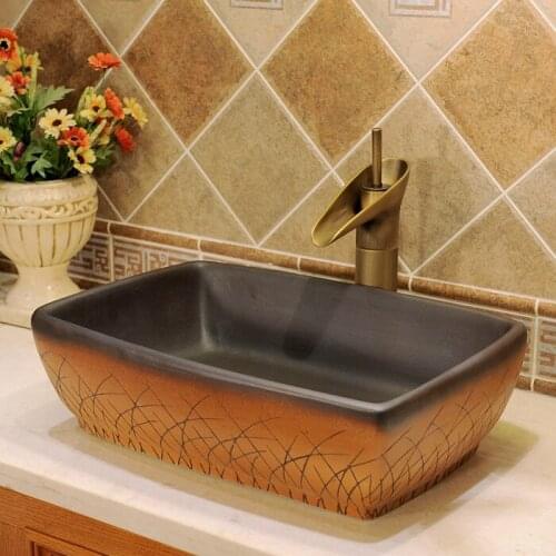 Jingdezhen factory directly art hand painted ceramic wash basins bathroom sinks