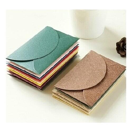 Free Shipping 100pcs Mini cardboard paper semi circular flip envelope Colored Kraft Paper Envelopes Simple Love Retro Envelope