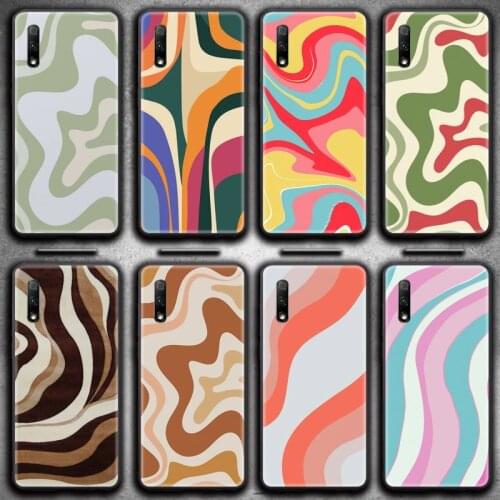 Hot Liquid Swirl Abstract Pattern in Beige Sage Green Phone Case for Huawei Honor 30 20 10 9 8 8x 8c v30 Lite view 7A pro