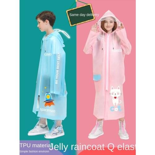 Childrens Raincoat Poncho School Whole Body with Schoolbag for Boys and Girls Older Children Baby Rain Gear