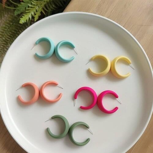 Hot Selling New Fashion Temperament Candy Colors CC Shape Acrylic Stud Earrings Jewelry for Women