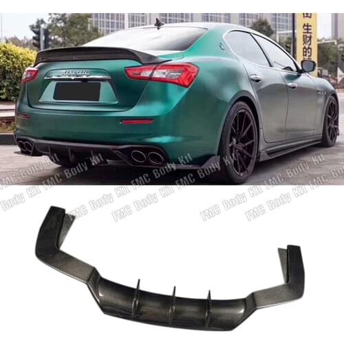 Carbon Fiber Rear Bumper Lip For Maserati Ghibli Base Sedan 4-Door 2018 2019 Carbon Fiber Diffuser Spoiler Splitter Apron