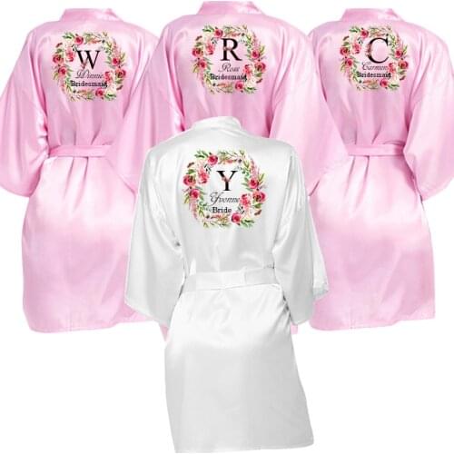 Bridesmaid Robes Custom Bridal Robes Satin Dressing Gown Wedding Favor Gift Flower Girl Nightwear Bridesmaid Bathrobe