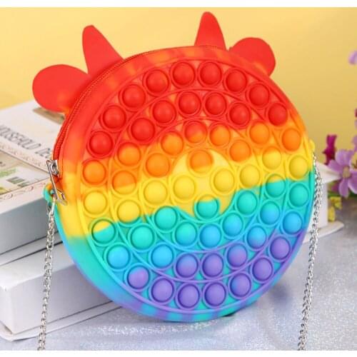 Push System Its Bubble Strawberry Rainbow Color Fidget Toys Autism Special Needs Sensory Anti-stress Relief Toy Kids Toys