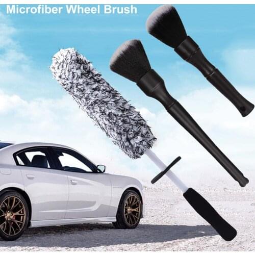 Top Microfiber Premium Car Detailing Brush Kit Non-Slip Handle Easy To Cleaning Rims Spokes Wheel Barrel & Brake Caliper 1 Auto