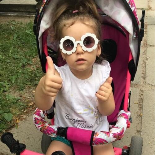 2021 Round Kids Sunglasses Children Fashion Brand Sun Flower Pink Sun Glasses Girls Boys Sunglasses Baby Okulry Oculos M102