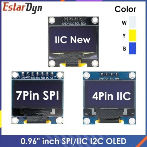 0.96 inch IIC Serial 4pin White/Blue/Yellow Blue/Yellow OLED Display Module 128X64 12864 LCD Screen Board for arduino oled