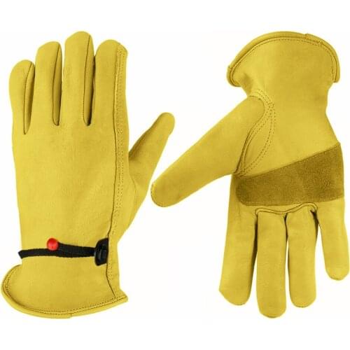 Mechanical Work Gloves Cowhide Leather Men Working Welding Gloves Safety Protective Wear-resisting Garden Gloves