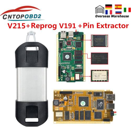 Can Clip For Renault Full Chip V207 With CYPRESS AN2135SC 2136SC Gold PCB Can Clip Car Diagnostic Tool For 1998-2019 Reprog V191