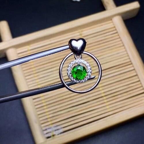 925 Pure Silver Natural Permethyst Pendant necklace Japanese and Korean fashion accessories Birthday gift